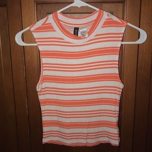 Women’s Orange and White Tank Top